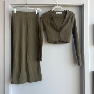 Zara Cropped Sweater and Skirt set!